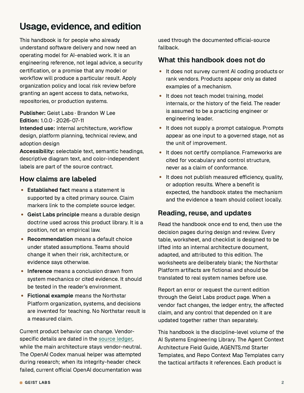 The Complete AI Systems Engineering Handbook, page 2